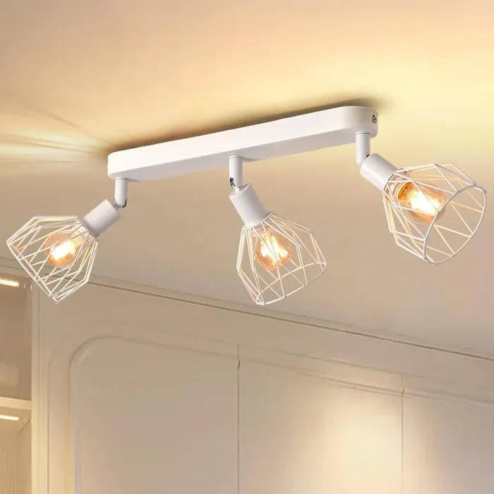 Ceiling Lights, Spot Lights Ceiling Lights Metal Wire Cage, Kitchen Spotlights Ceiling, Adjustable Lights with E14 Base, Light Fittings Ceilings