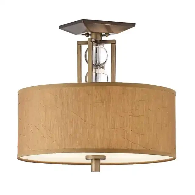 Celestial 3 Light Cambridge Bronze Shaded Semi Flush Ceiling Light
