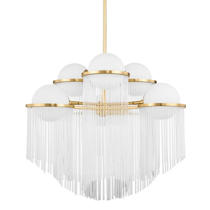Celestial Six Light Chandelier in Aged Brass (68|398-32-AGB)