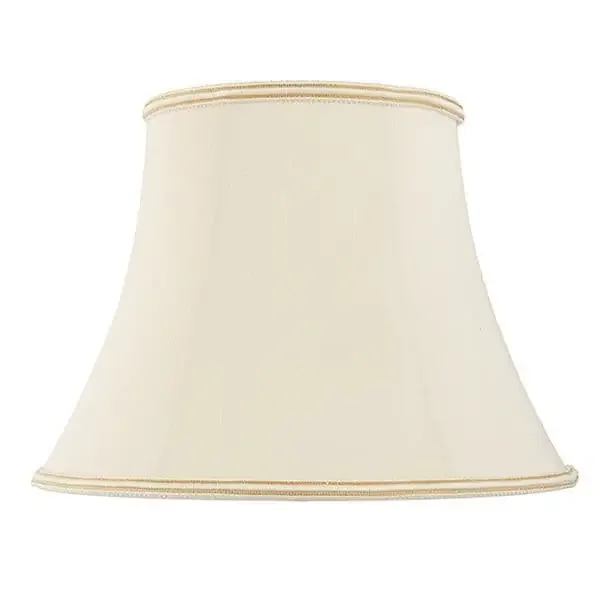 Celia Oval Empire Faux Silk Lined Lampshade With Gold Braid Trim, Duplex Ring For Floor Lamps