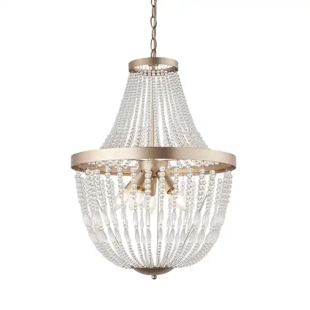 Celine 5 Light Rose Gold with Clear Crystal Beads Pendant Light