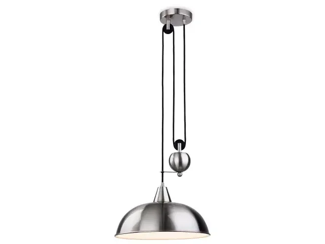 Century Brushed Steel Rise and Fall Pendant Light