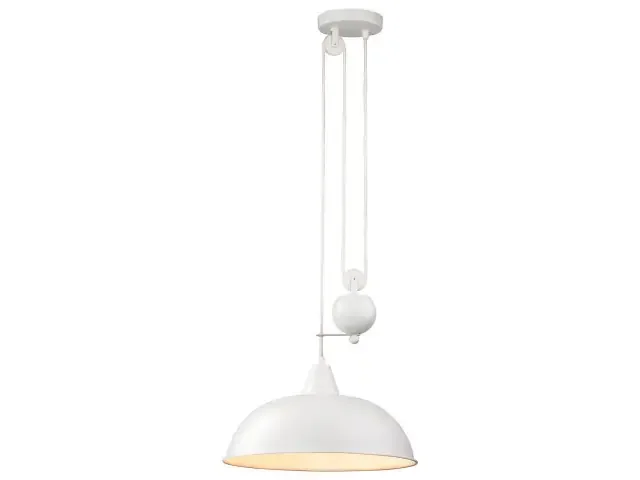 Century White Rise and Fall Pendant Light