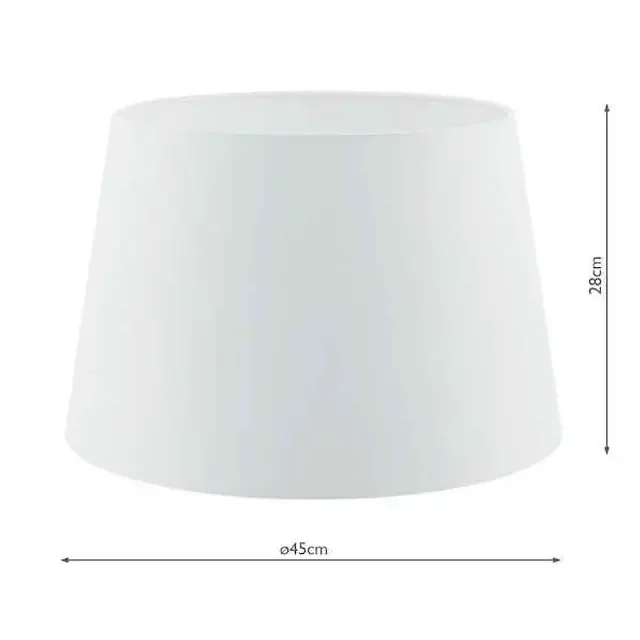 Cezanne 45cm White Faux Silk Tapered Drum Shade Only