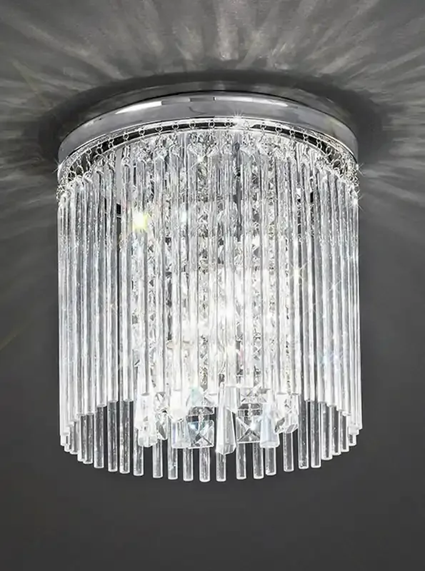 Charisma 3 Light Chrome with Crystals 25cm Flush Ceiling Light