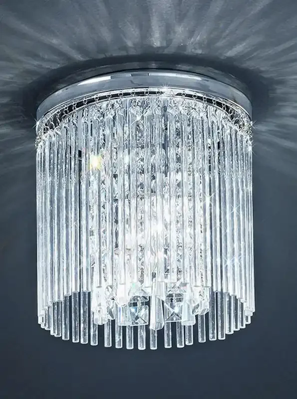 Charisma 3 Light Chrome with Crystals 25cm IP44 Outdoor Ceiling Light