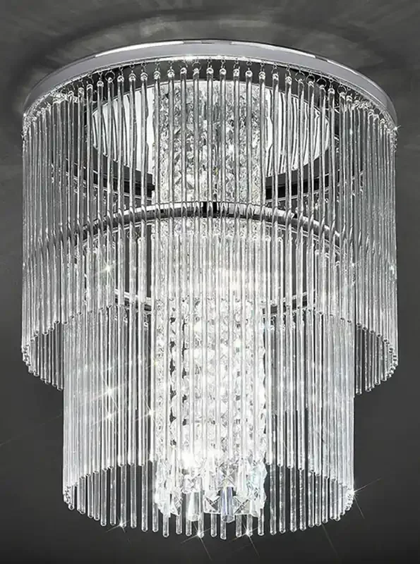 Charisma 4 Light Chrome with Crystals Flush Ceiling Light