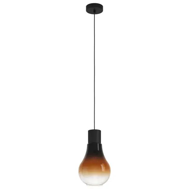 Chaseley Black with Brown Smoked Glass Pendant Light