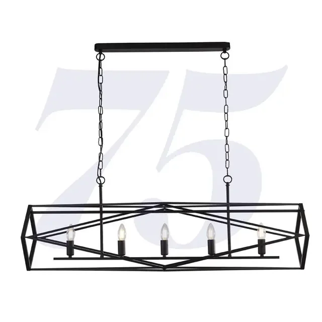Chassis 5 Light Black Bar Open Frame Bar Pendant Light