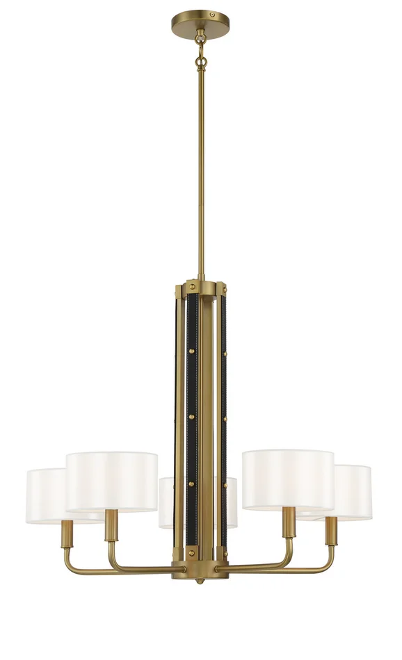 Chelsea by Robin Baron Five Light Chandelier in Soft Brass (7|2785-695)