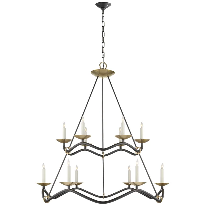 Choros 12 Light Chandelier, Aged Iron