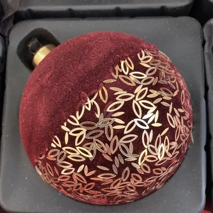 Christmas velvet covered glass Decoration