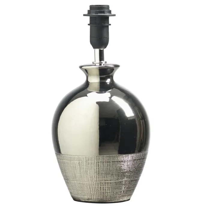 Chrome Metallic Ceramic Modern Table Lamp Base 26cm
