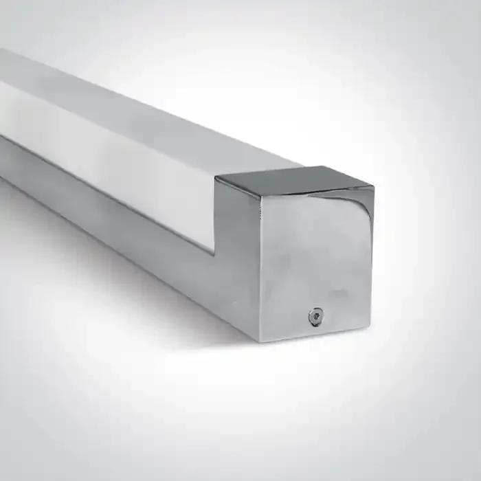 Chrome Mirror Light for 60cm T8 LED Tubes IP44.