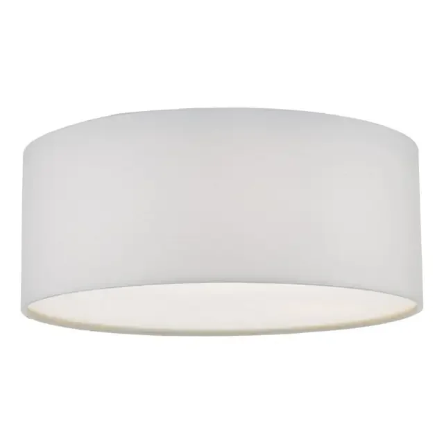 Cierro 3 Light Ivory Fabric Shade Flush Ceiling Light