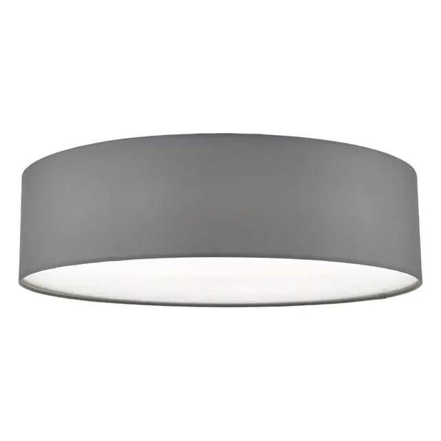 Cierro 4 Light Grey Fabric Shade Flush Ceiling Light