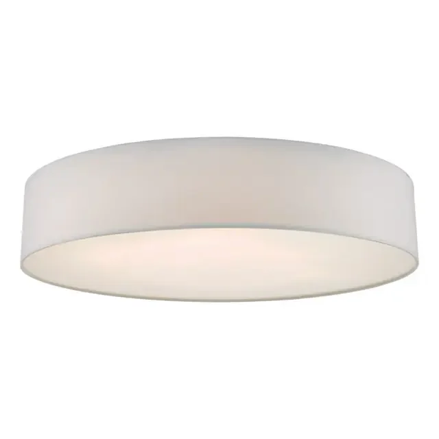 Cierro 6 Light Ivory Fabric Shade Flush Ceiling Light
