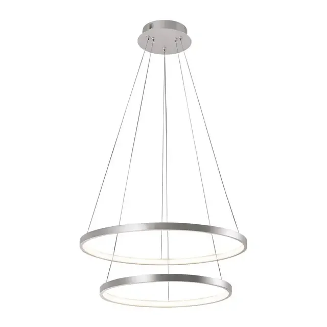 CIRCLE 2 Light Silver Double Ring LED Pendant Light