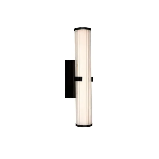 Clamp Black with Clear and Frosted Glass 18w IP44 Bathroom Wall Light
