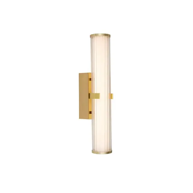 Clamp Gold with Clear and Frosted Glass 18w IP44 Bathroom Wall Light