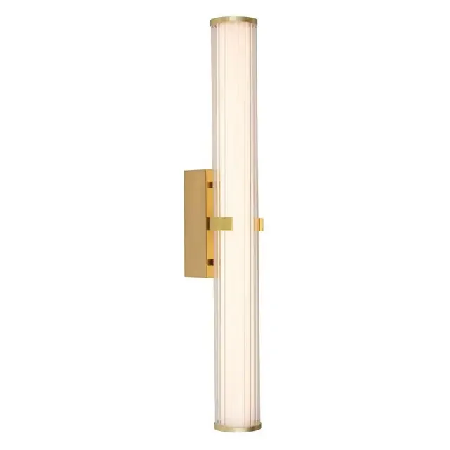 Clamp Gold with Clear and Frosted Glass 23w IP44 Bathroom Wall Light – Clearance