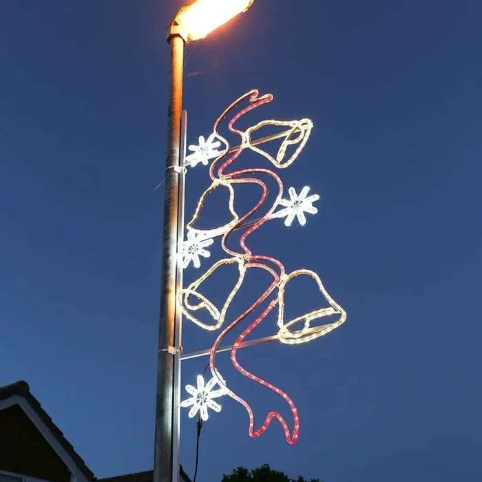 Connectable Professional Grade Outdoor Christmas Bell Lampost Motif