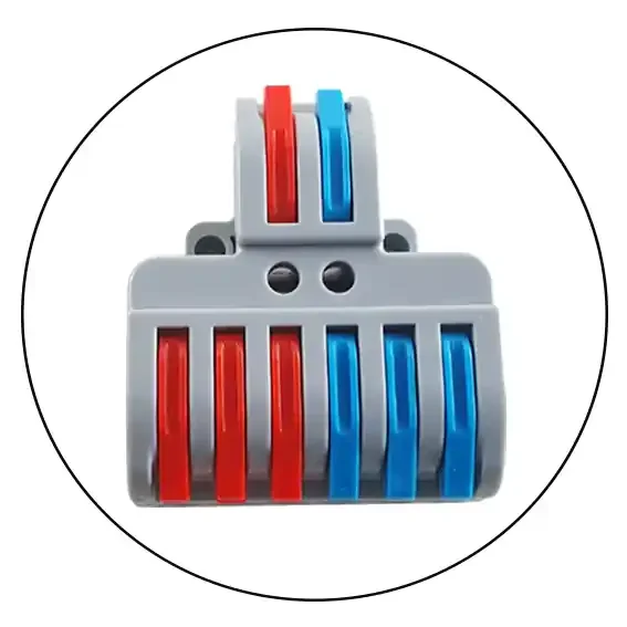 Connector 2to6 Out Wire Splitter Terminal Block Compact Wiring Blocks
