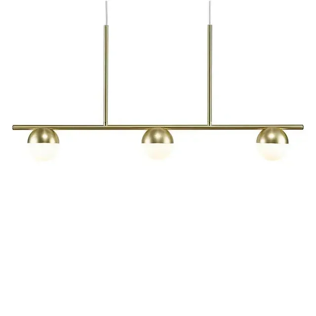Contina 3 Light Brass with White Opal Glass Bar Pendant Light