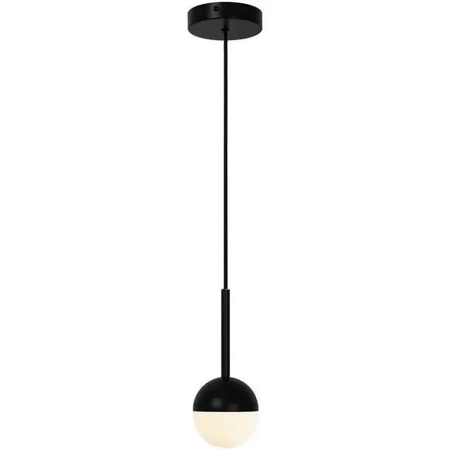 Contina Black WIth Opal Glass Single Pendant Light