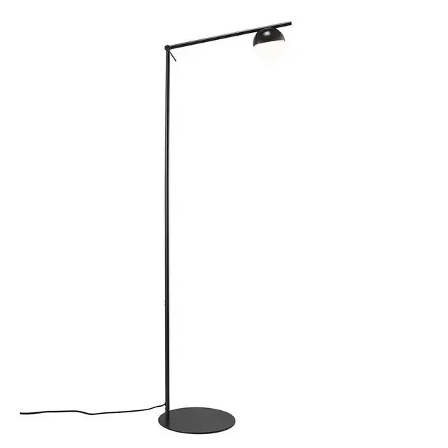 Contina Black with White Opal Glass Floor Lamp