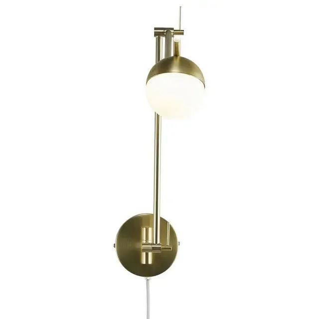 Contina Brass with White Opal Glass Wall Light