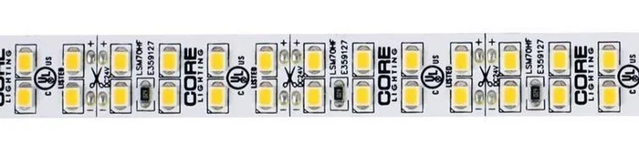 Core Lighting LSM70HF-27K-100FT-24V High-Output Indoor Flexible LED Tape Light Strip, 100 Ft., 6.6W, 24V, 2700K