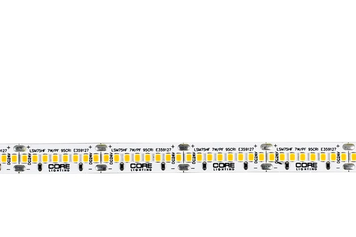Core Lighting LSM75HF-50K-16FT-24V High-Output Indoor Flexible LED Tape Light Strip, 16.4 Ft., 7W, 24V, 5000K