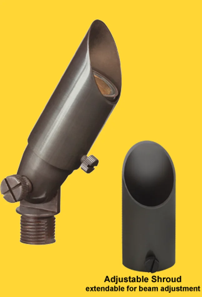 Corona Lighting CL-530B-GM Cast Brass Outdoor Directional Light with Adjustable Hood, 12V, 20W MR8, Gun Metal