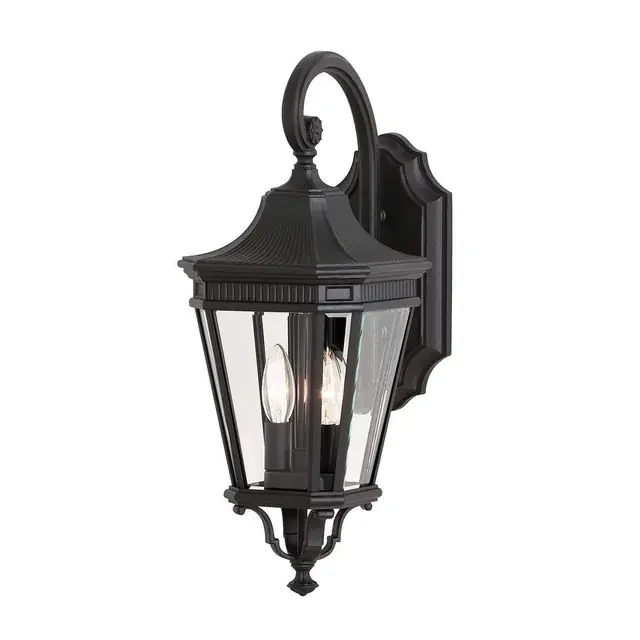 Cotswold Lane 2 Light Black IP44 Wall Light