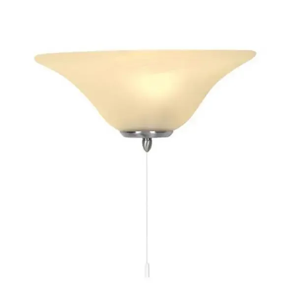 Cream Alabaster Half Coolie Glass 1 Lamp Switched Wall Light