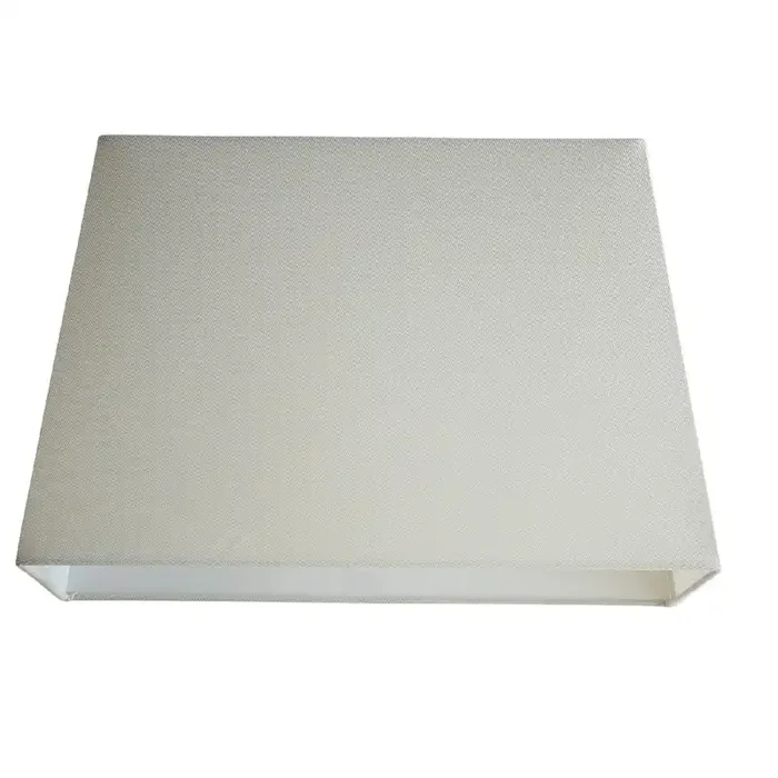 Cream Linen and White Inner Vintage Rectangular Tapered Shade 13″