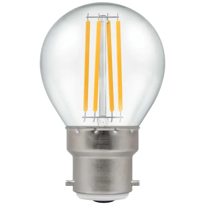 Crompton Clear 6.5w High Power LED Round Golfball Bulb, Equivalent to 60w. NON DIMMABLE