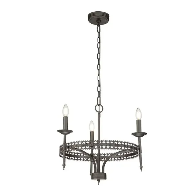 Crown 3 Light Iron Gate Chandelier