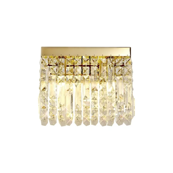 Cruise Crystal 29x13cm Rectangular Small Wall Lamp, 2 Light E14