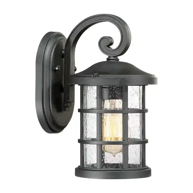 Crusade Earth Black 15cm IP44 Wall Light