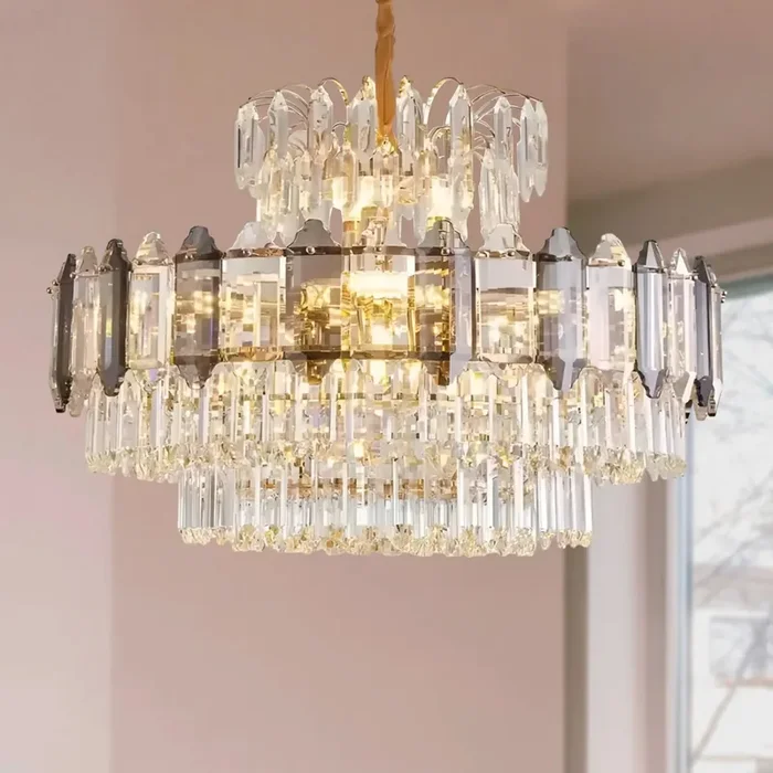 Crystal Chandeliers Ceiling Lights Hanging Suspension Multi-Layered Lights