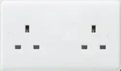 Curved Edge 13A 2 Gang Double Pole UNSwitched Socket