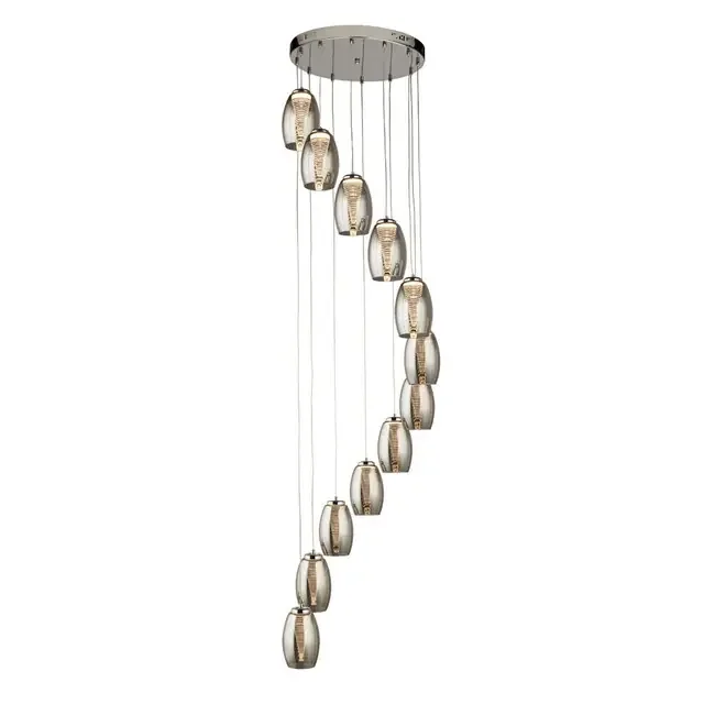 Cyclone 12 Light Smoked Glass Cluster Pendant Light