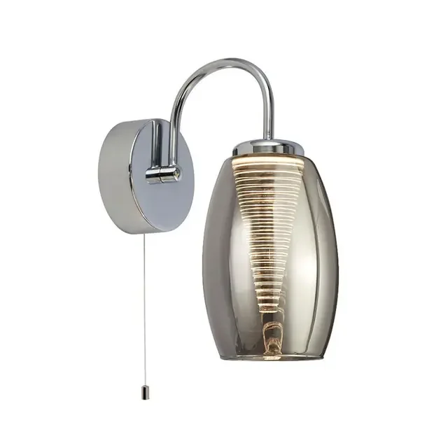 Cyclone Smoked Glass Wall Light