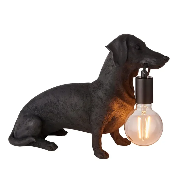 Dachshund Matt Black Table Lamp (0711DAC101188)