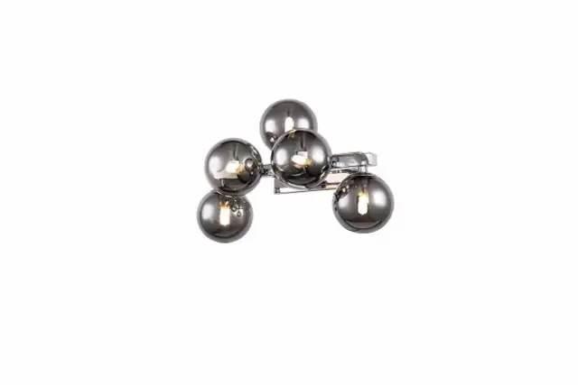 Dallas 5 Light Chrome and Smoked Glass Wall Light