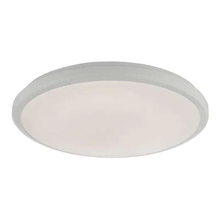 DAR EMM522 Emmett LED White Bathroom Modern Round Flush 27cm