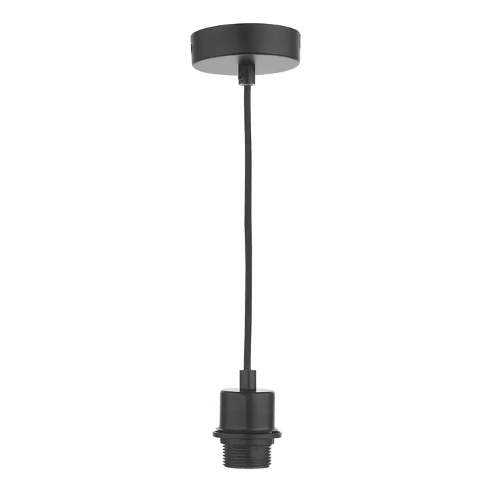 Dar Lighting 1 Light Matt Black E27 Suspension With Black Cable • SP69