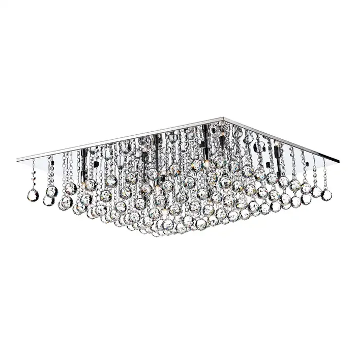 Dar Lighting Abacus 8 Light Flush Polished Chrome Crystal • ABA4750